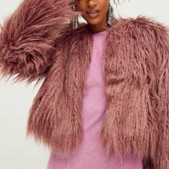 FREE PEOPLE - Peyton Faux Fur Coat - Picture 1 of 8